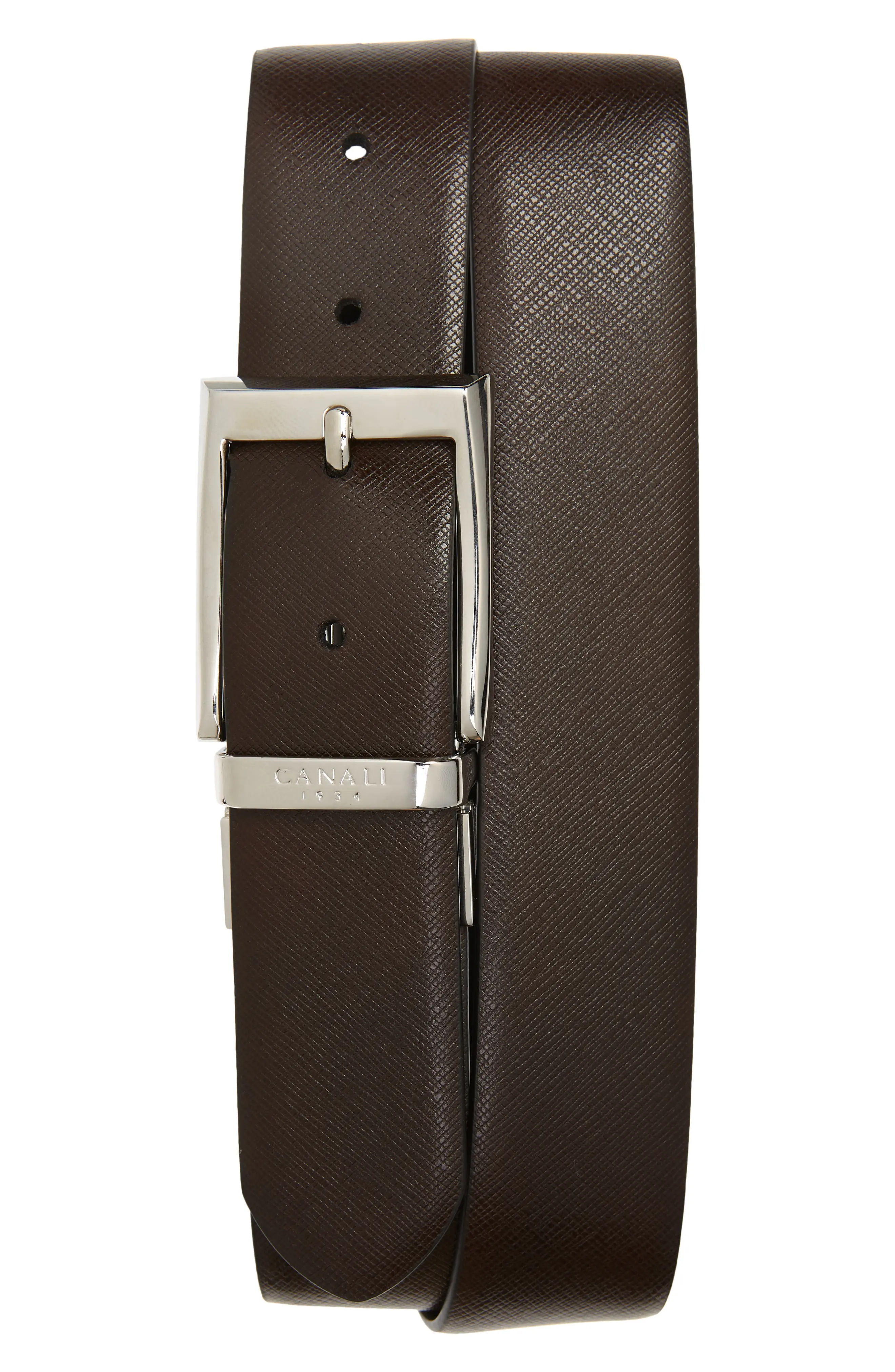 Reversible Calfskin Leather Belt - 1