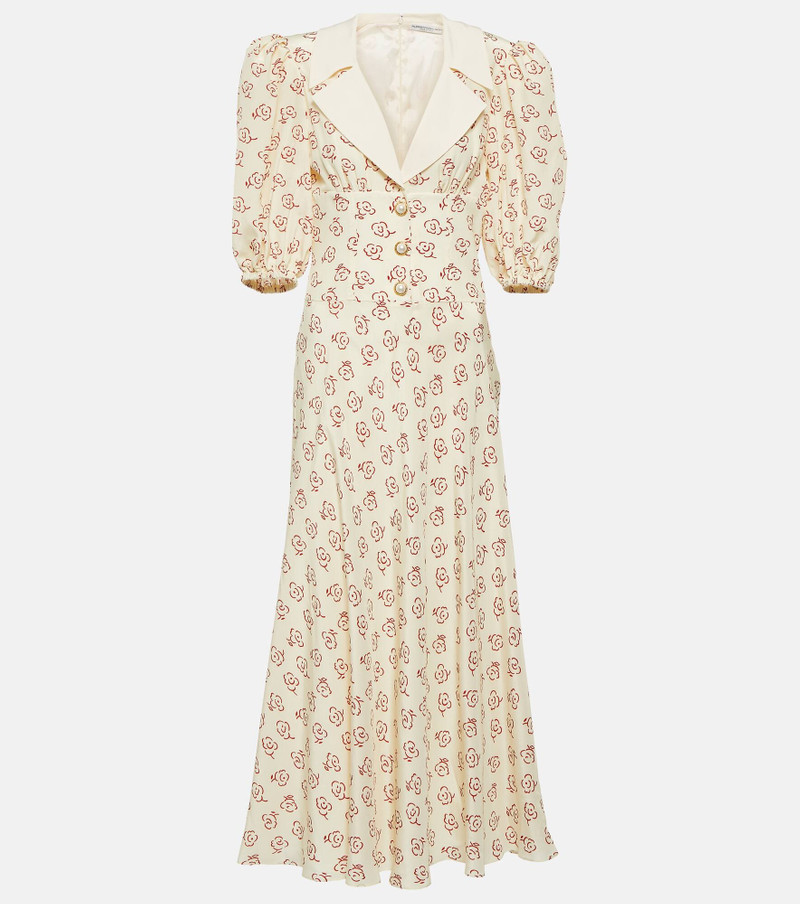 Floral silk midi dress 1