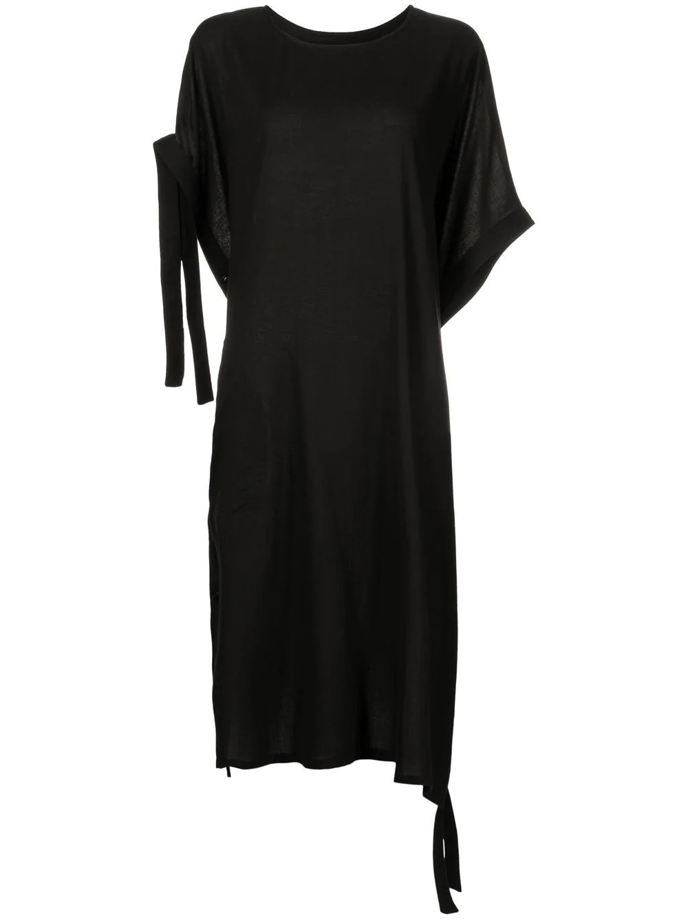 buttoned side-tie midi dress - 1