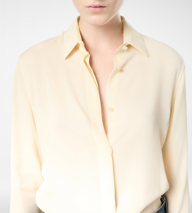 TOM FORD WASHED SILK GEORGETTE SHIRT WITH TONAL TF EMBROIDERED LOGO outlook