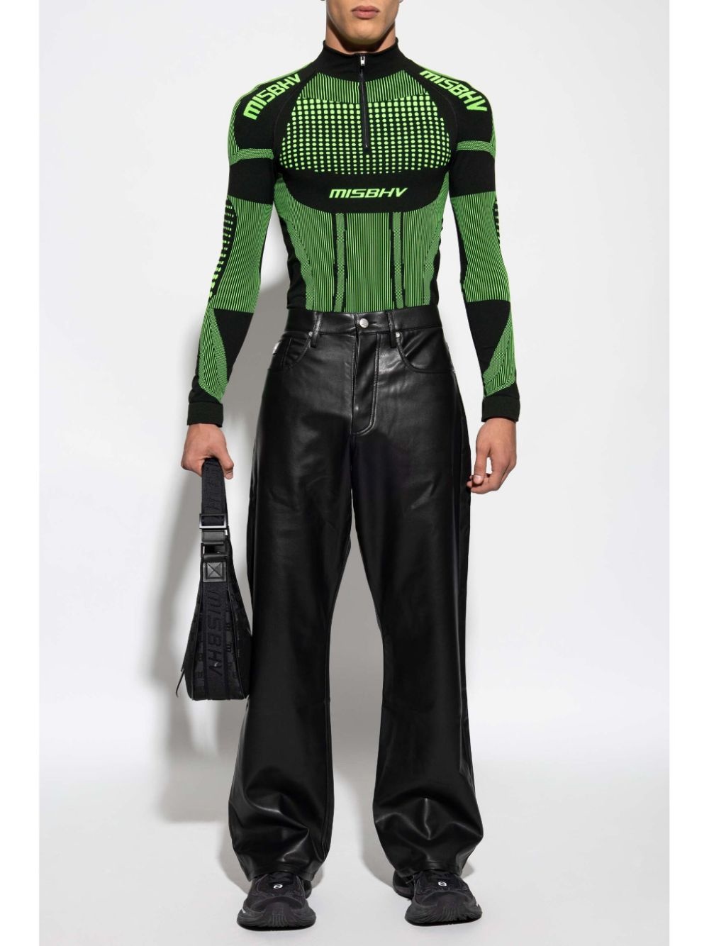 faux-leather loose pants - 2