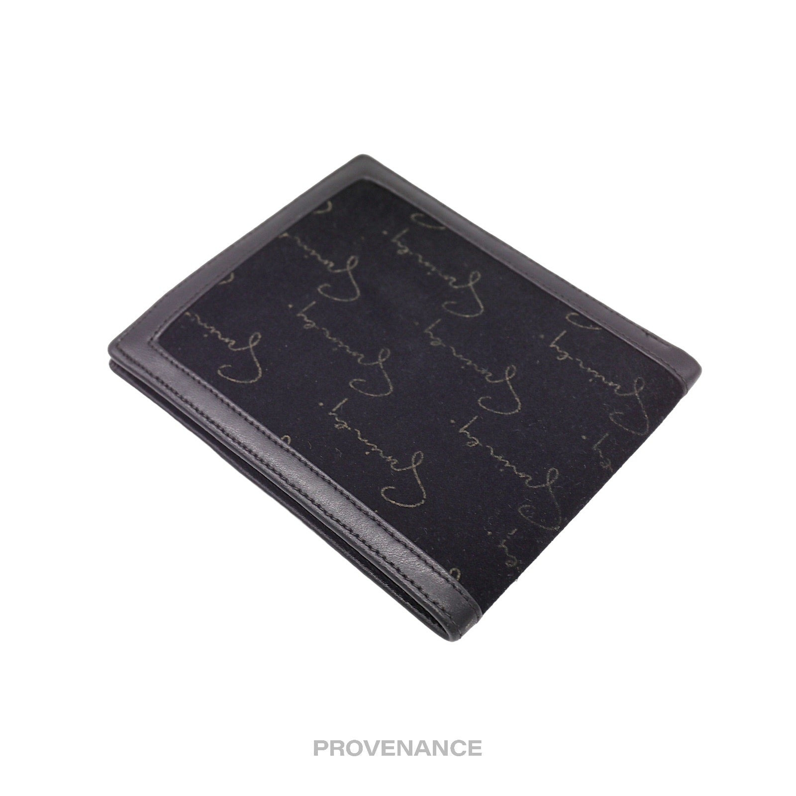 Givenchy Script Bifold Wallet - Black Suede - 4