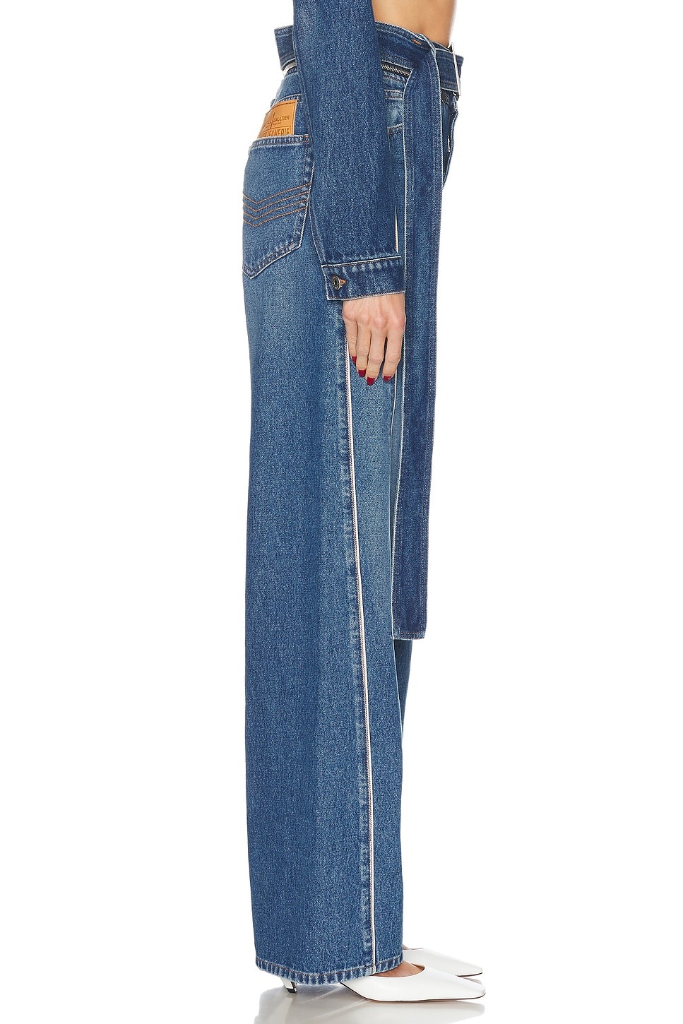 Zip Belt Selvege Detail Wide Leg - 3