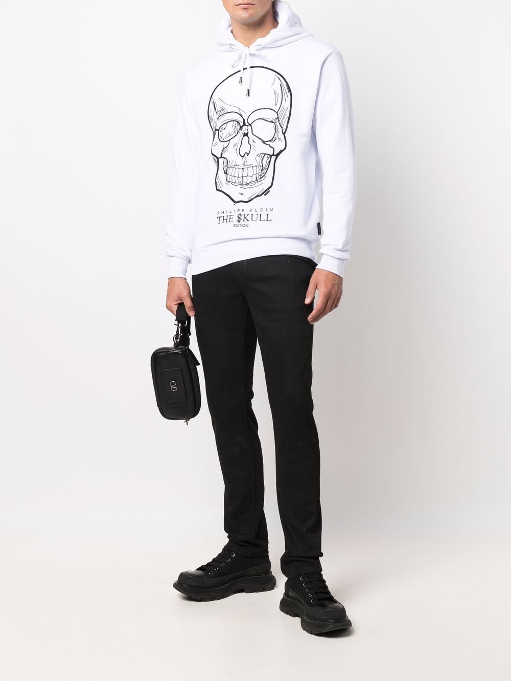 skull-logo print pullover hoodie - 2