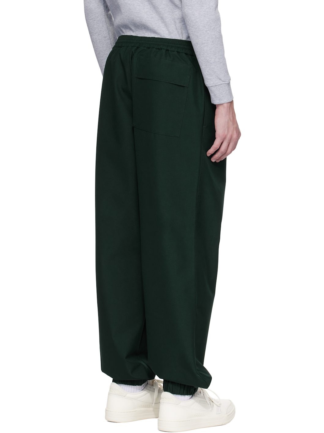 Green Runway Oversized Twill Trousers - 3