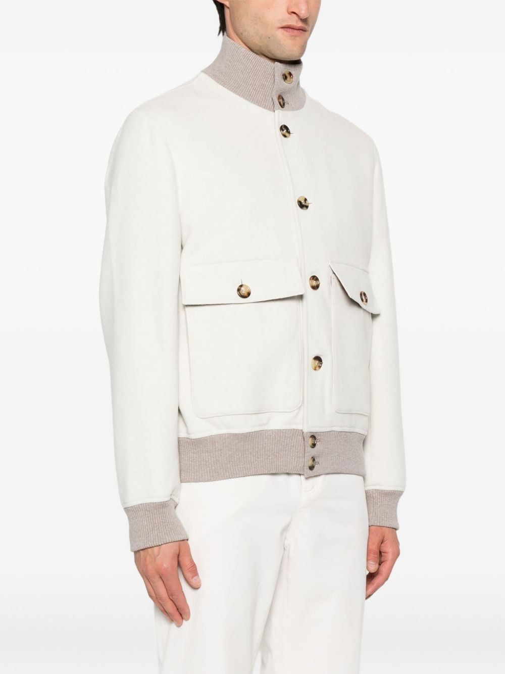 button-fastening patch-pocket jacket - 3