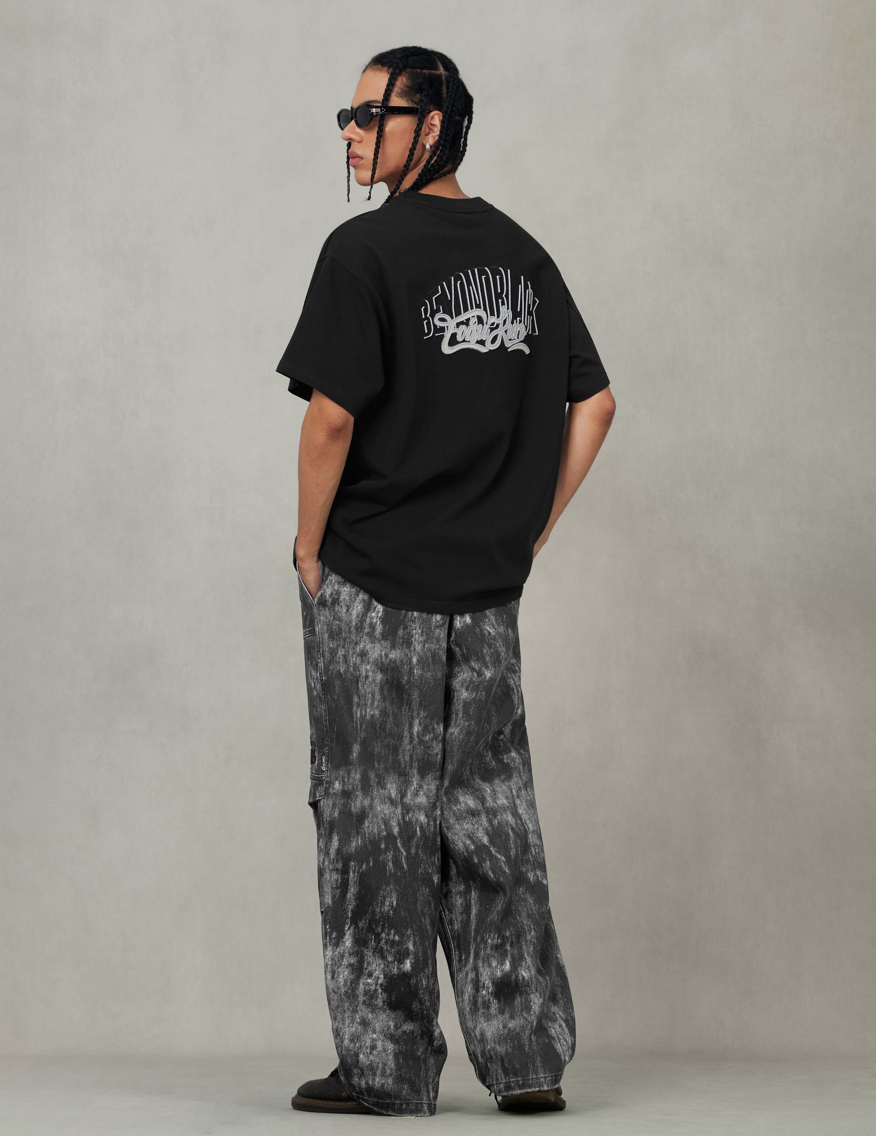 Allover Hand-painted Pattern Print Regular Fit Pants - 8
