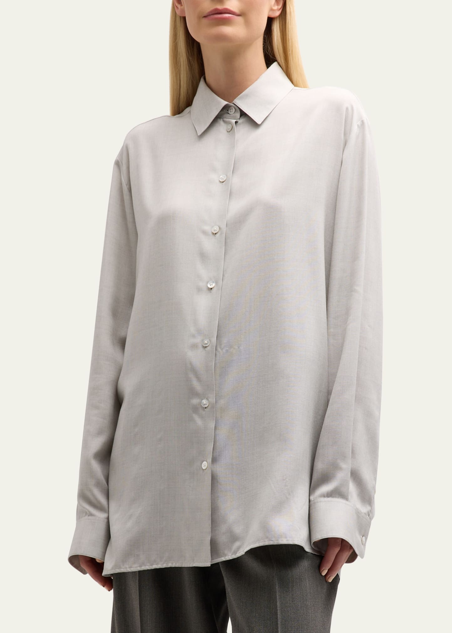 Sisilia Button-Front Silk Shirt - 3