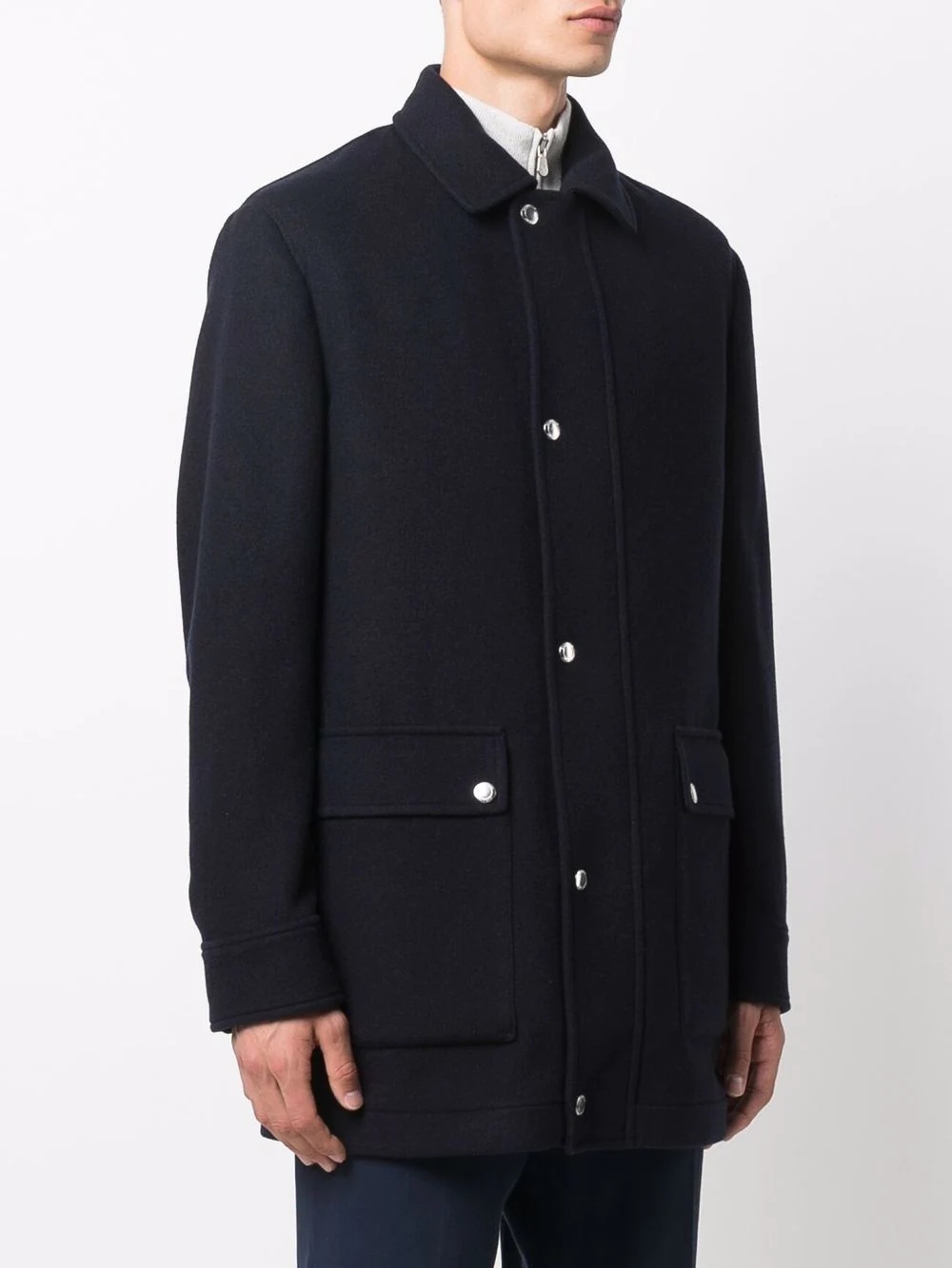 snap-fastening tailored coat - 3