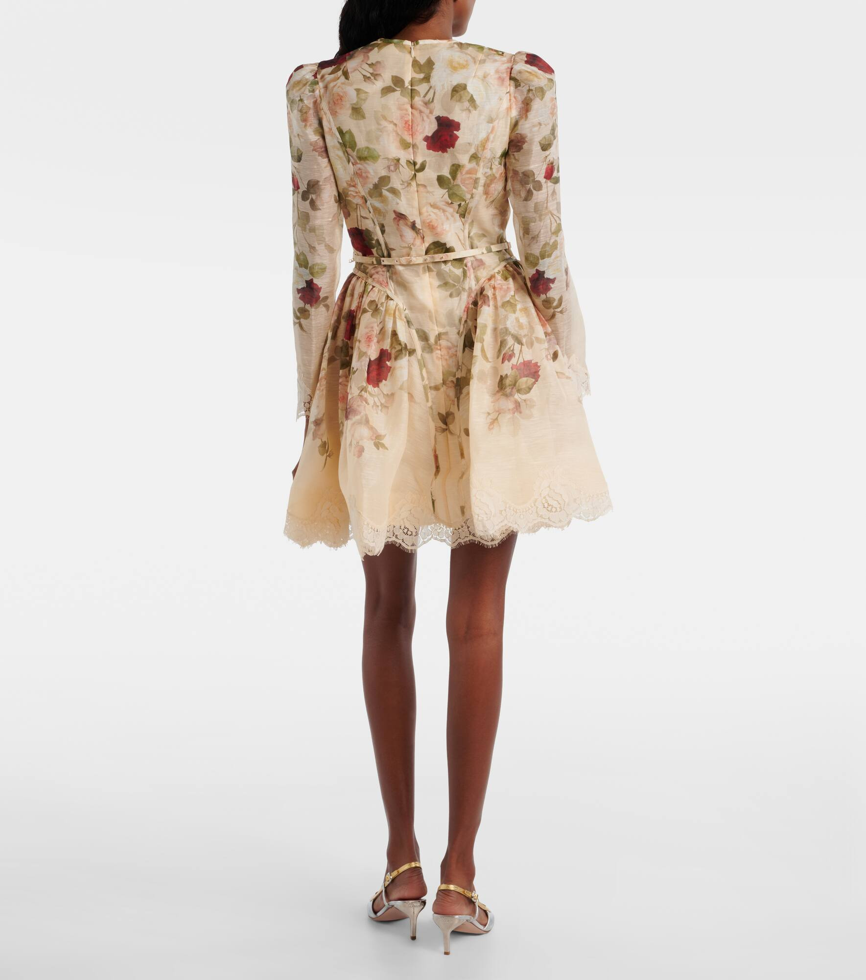 Hypnotic floral linen and silk minidress - 3