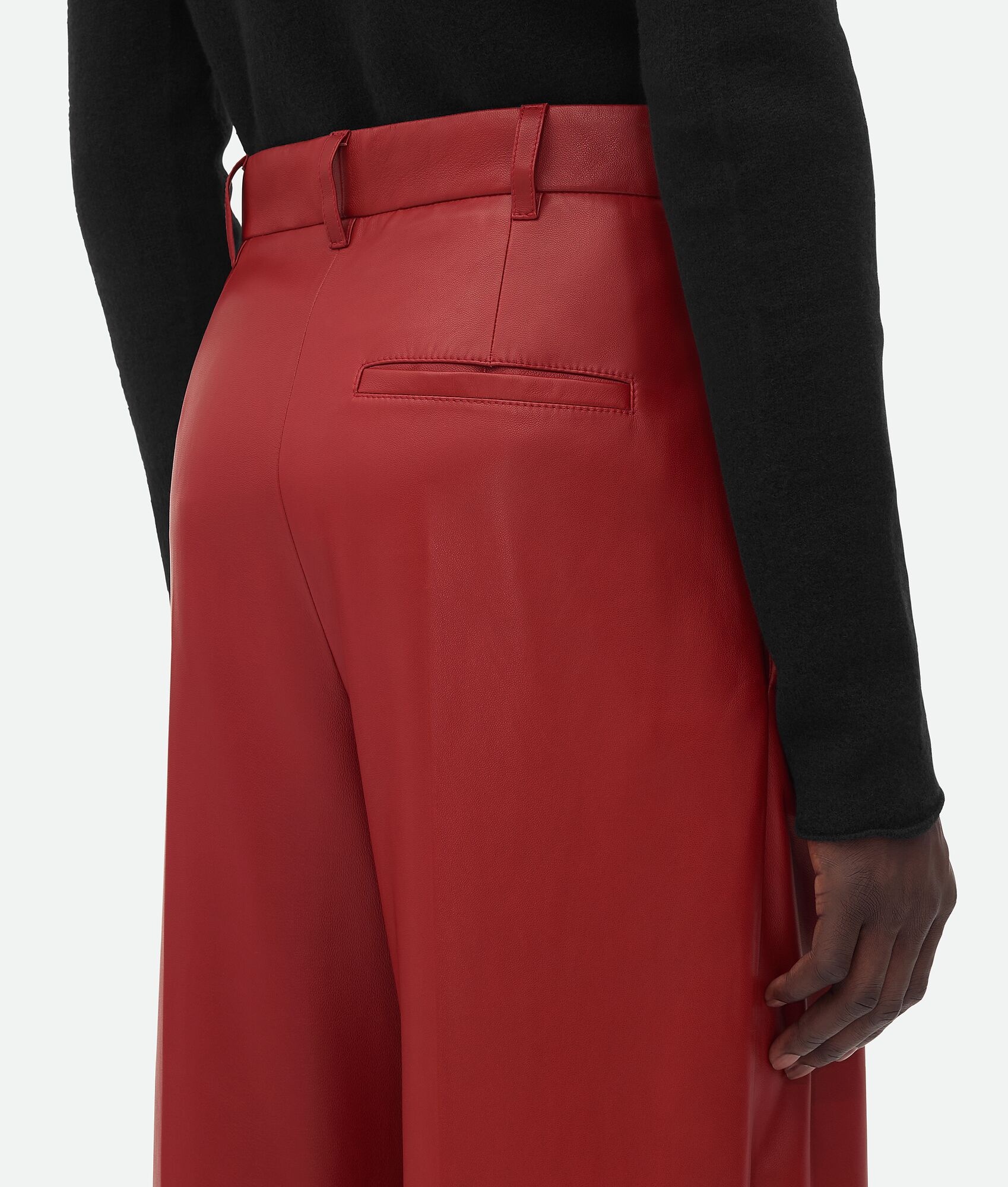Leather Wide Leg Trousers - 5