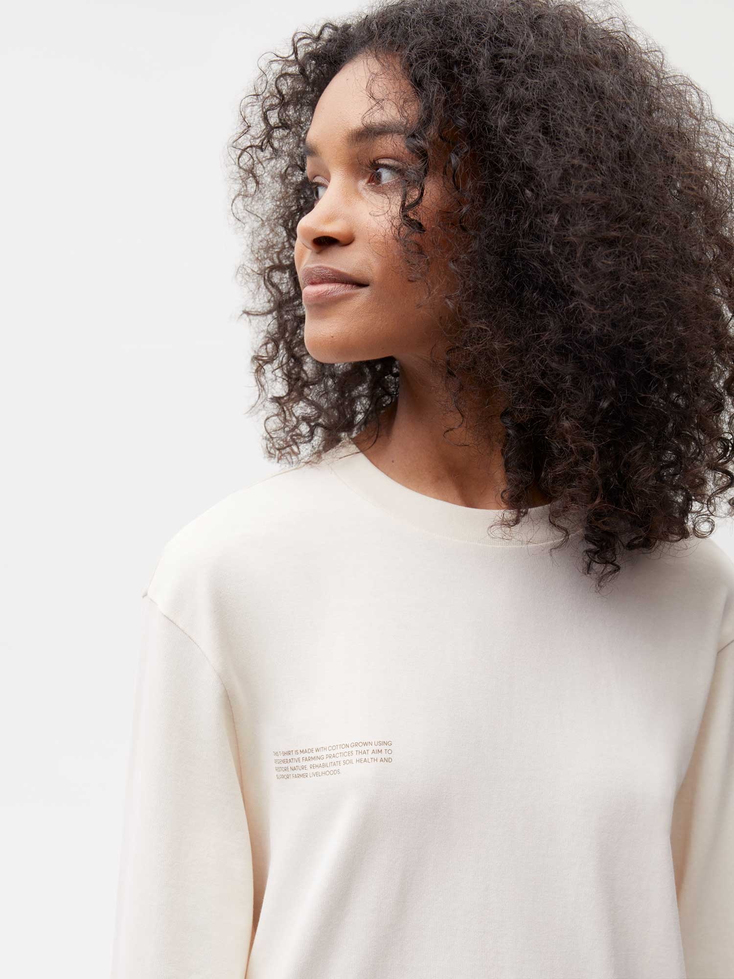 Womens In Conversion Cotton Long Sleeve T-shirt - Cotton White - 3