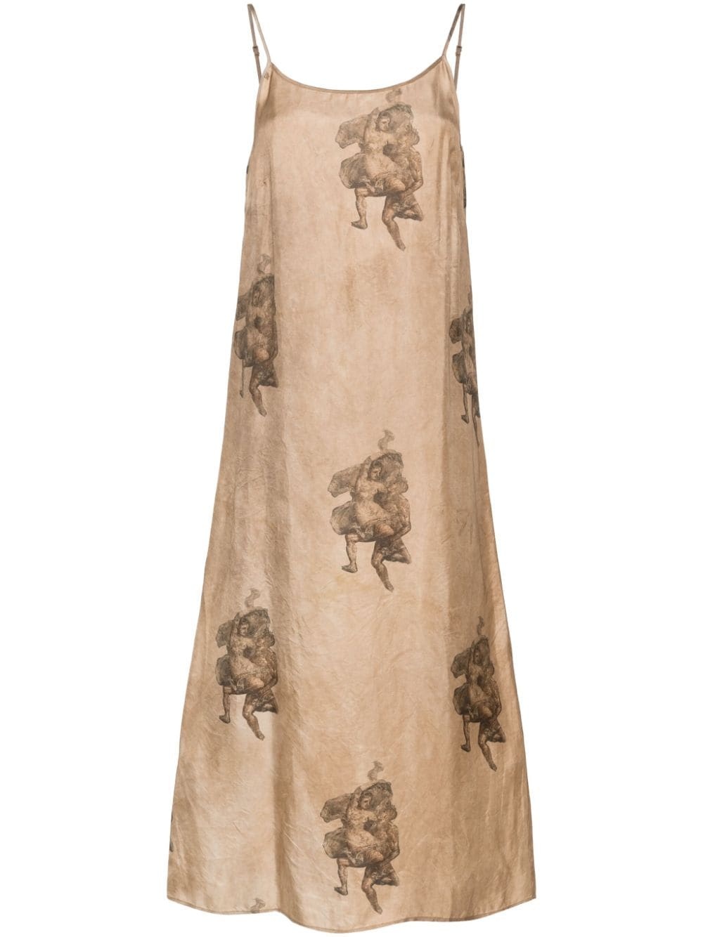 renaissance-print midi dress - 1