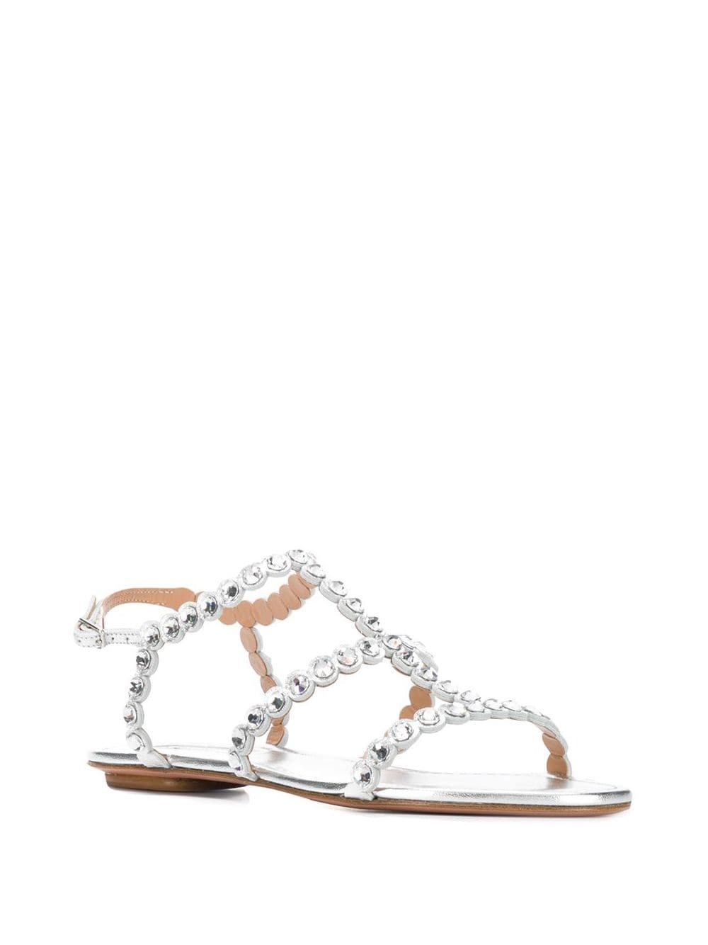 crystal flat sandals - 2