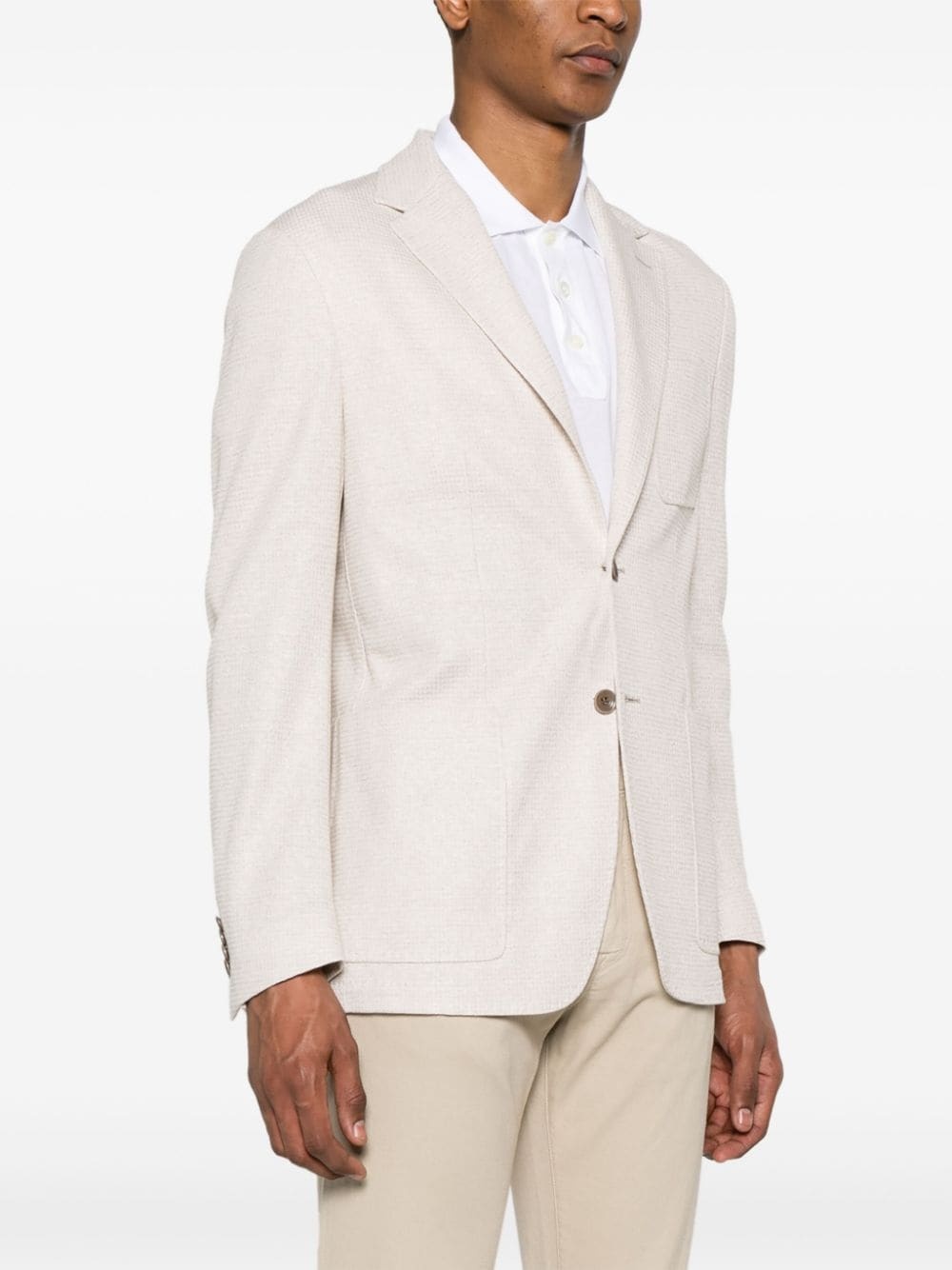 mÃ©lange-effect single-breasted blazer - 3