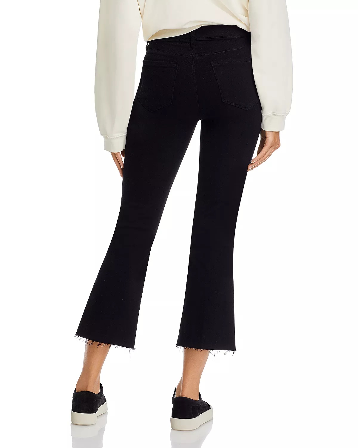 Kendra High Rise Crop Flare Jeans in Blanc - 3