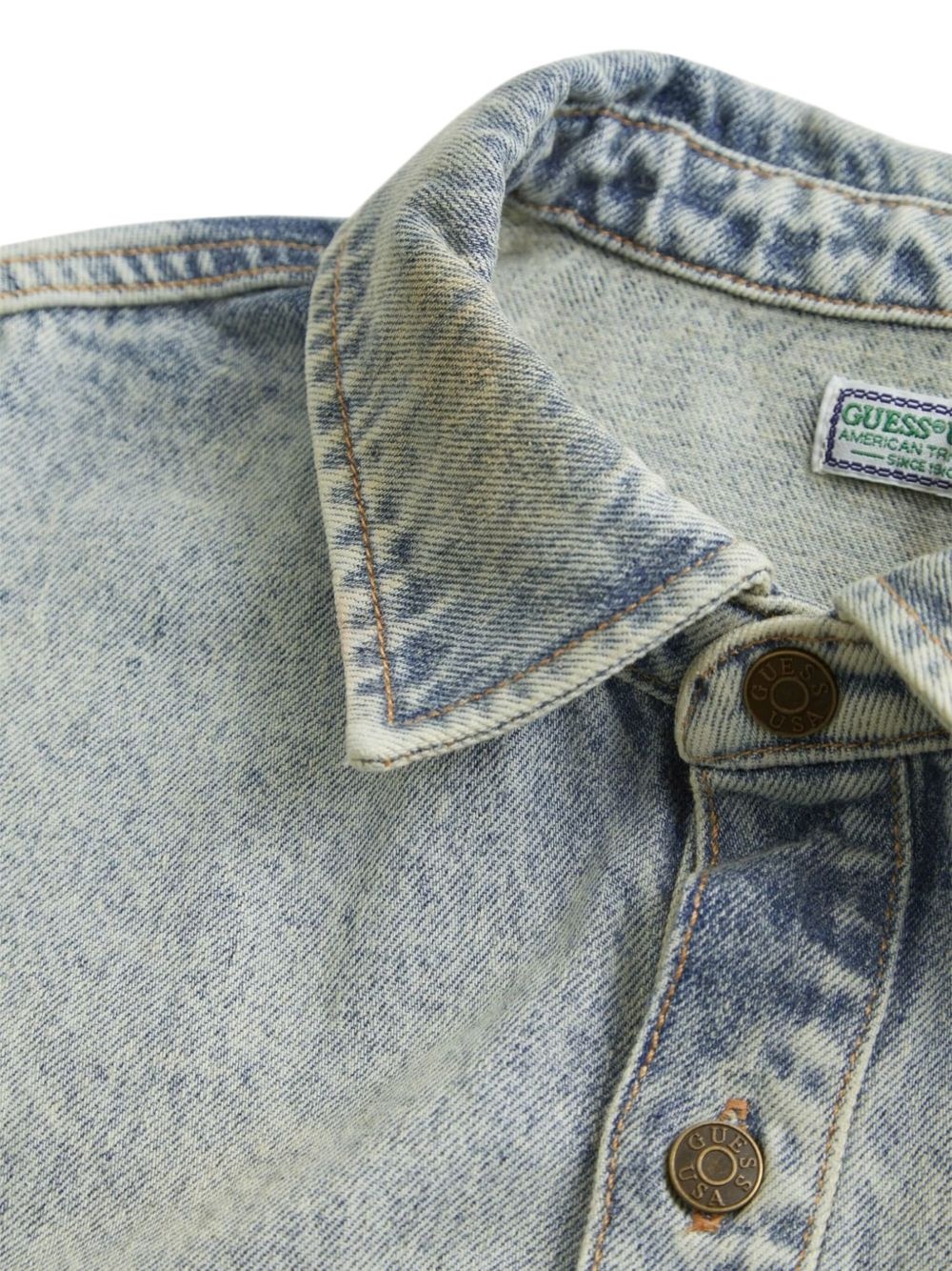 bleached-effect denim jacket - 5