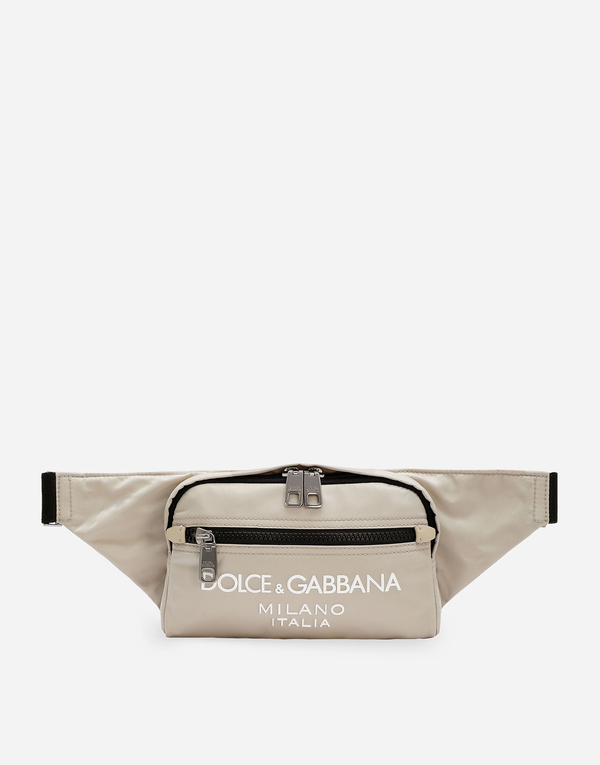 Small nylon belt bag with rubberized logo - 1