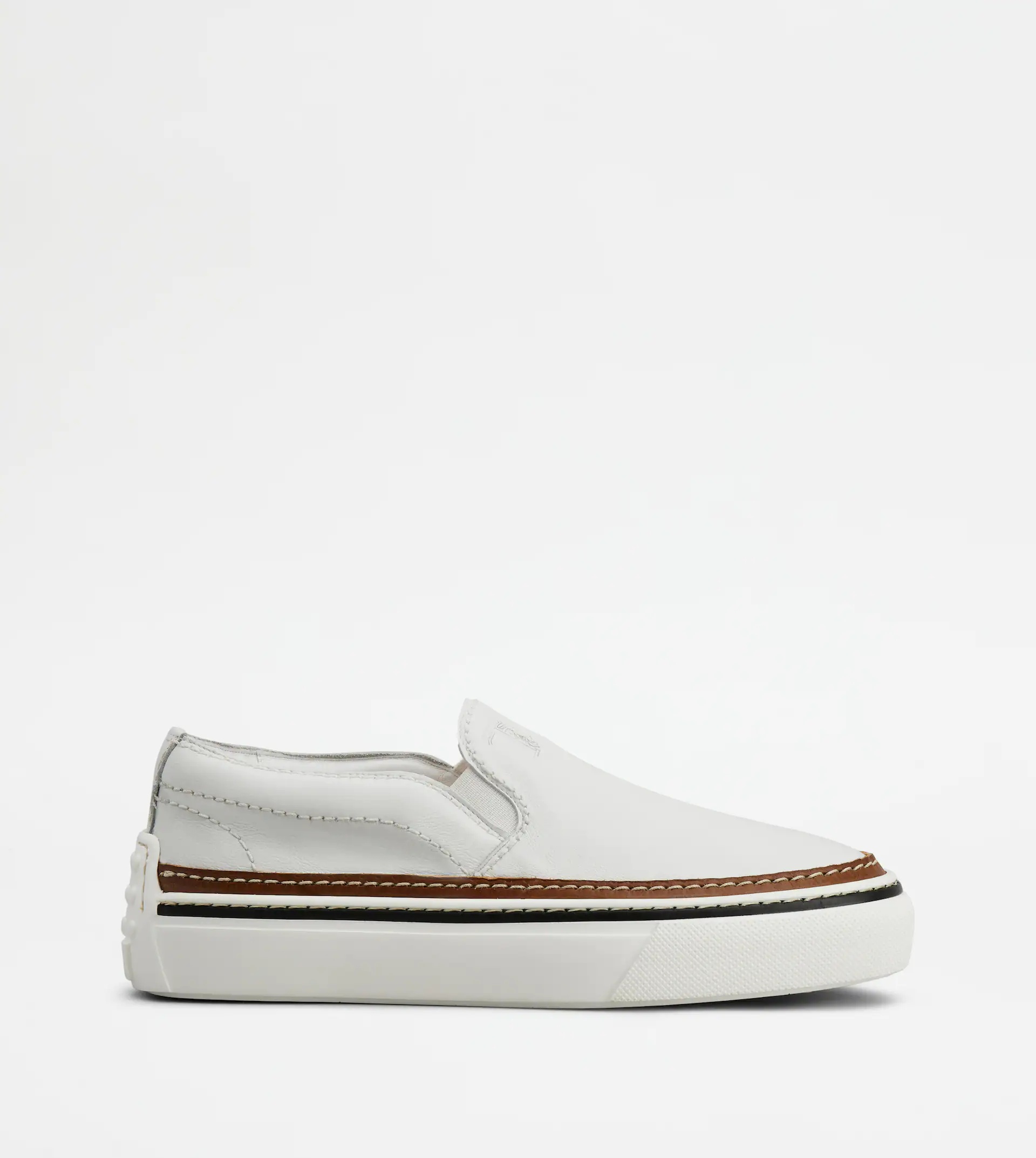 SLIP-ON IN LEATHER - WHITE - 1