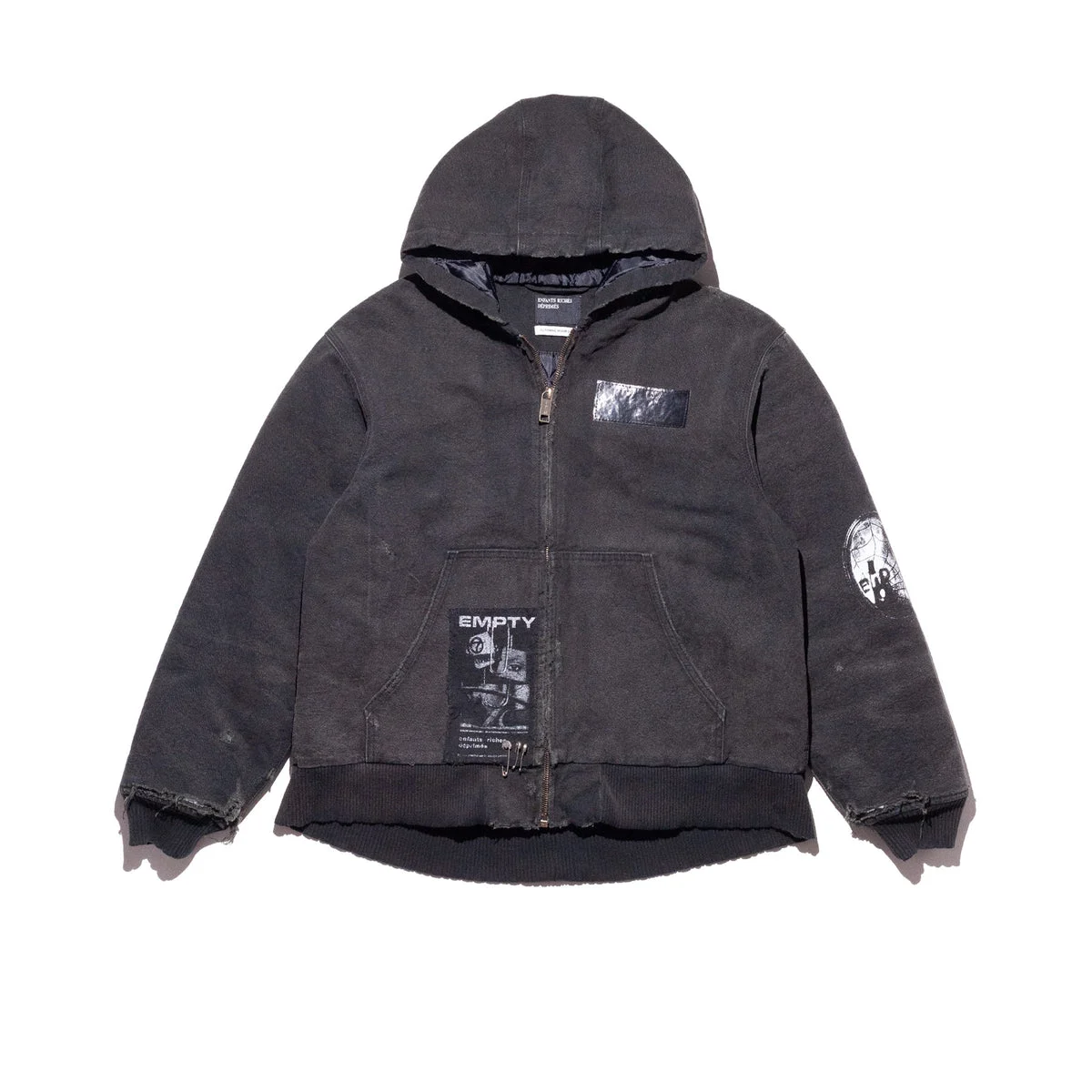 WAR STARTED HOODED WORK JACKET (CRUST BLACK) - 1