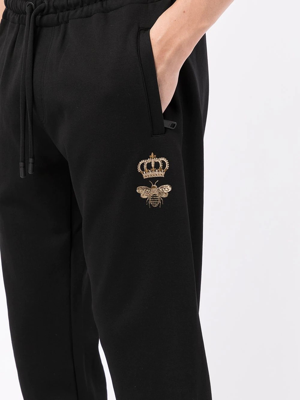 crest-embroidered track pants - 5