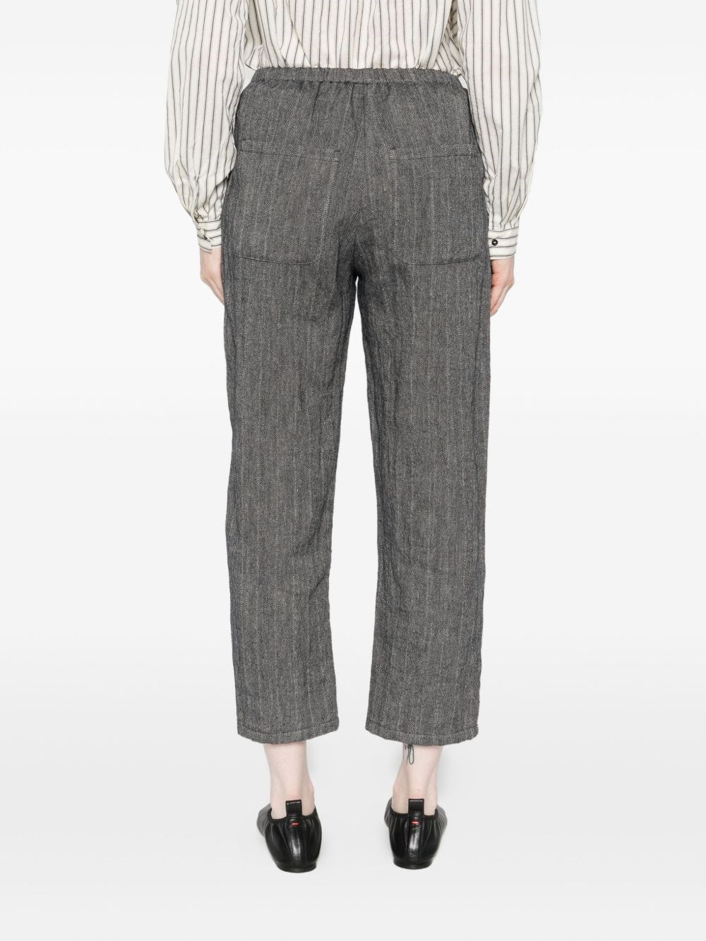 Wool and linen blend trousers - 3