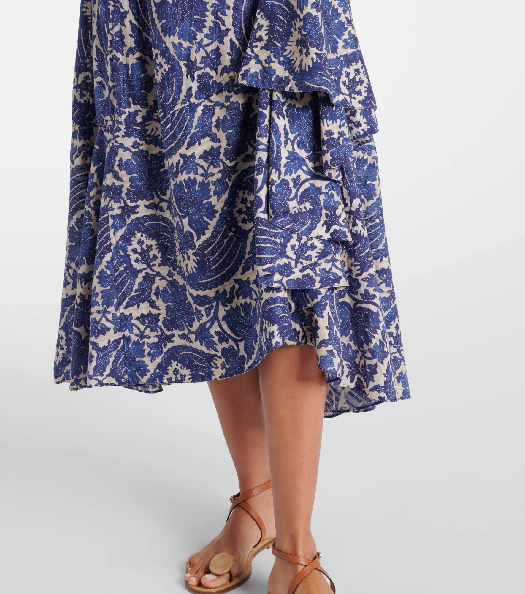 Sabina printed cotton-blend maxi skirt - 5