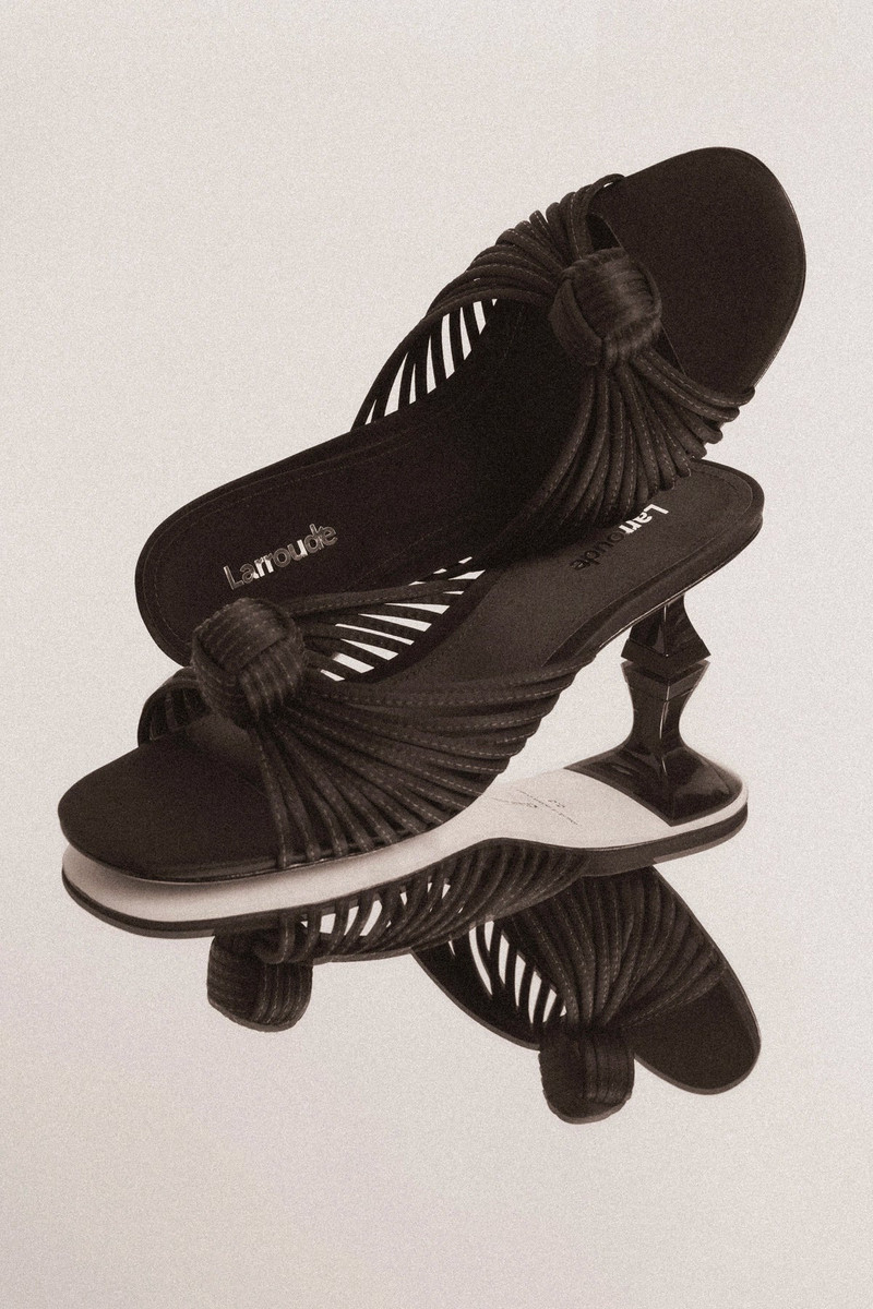 Larroudé Valerie Mule Black Satin outlook