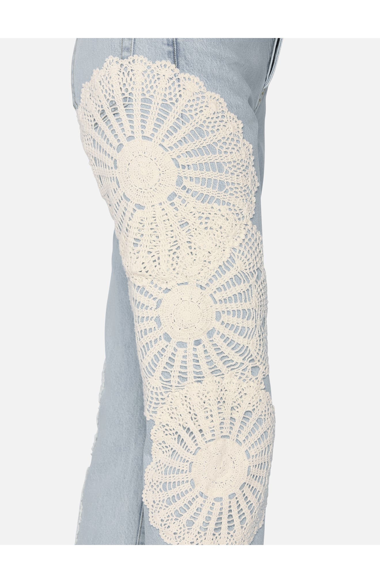 FRAME The Crochet Straight Leg Ankle Jeans in Wisp at Nordstrom - 8
