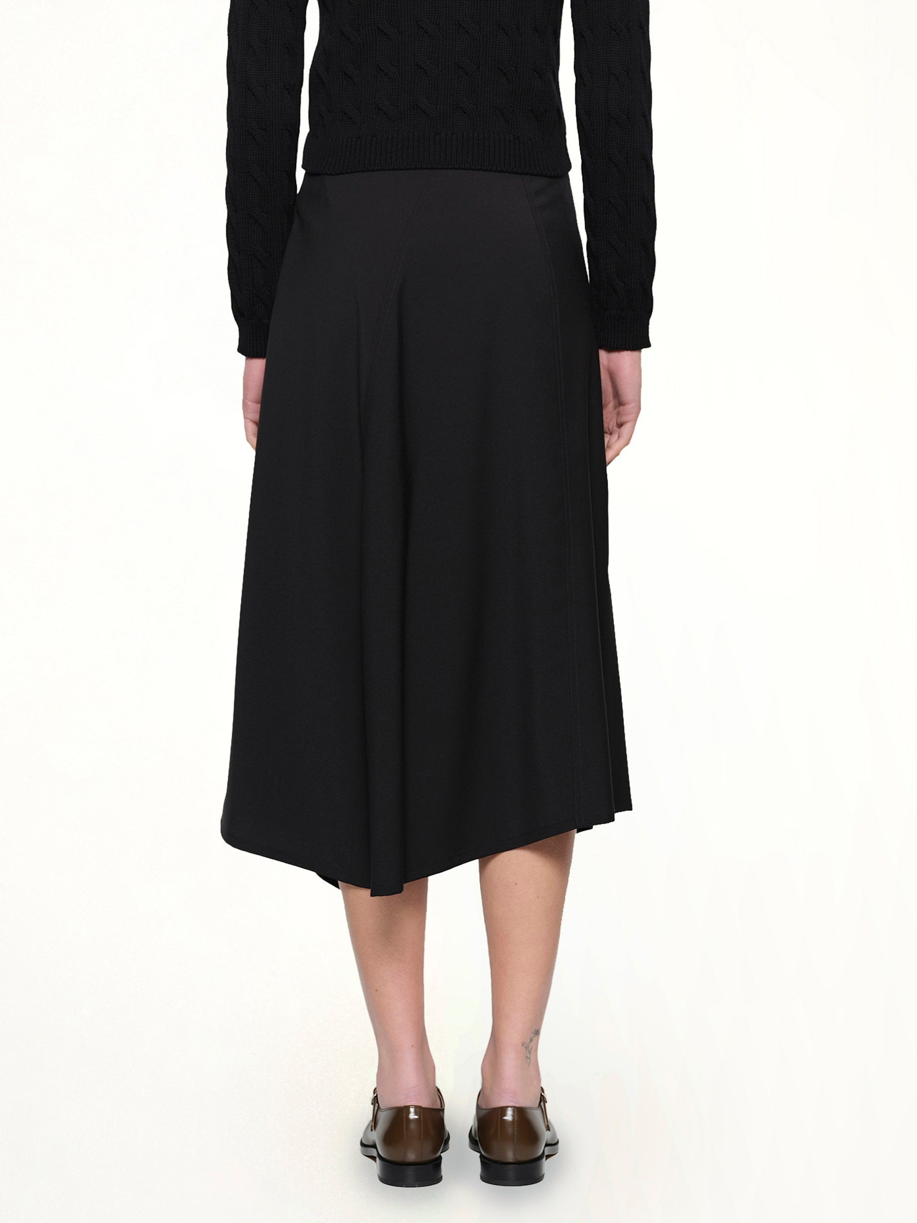 Asymmetric Skirt in Black - 5
