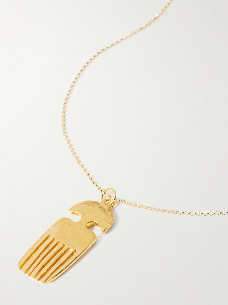 The Vanity Comb Recycled Gold-plated Necklace 1