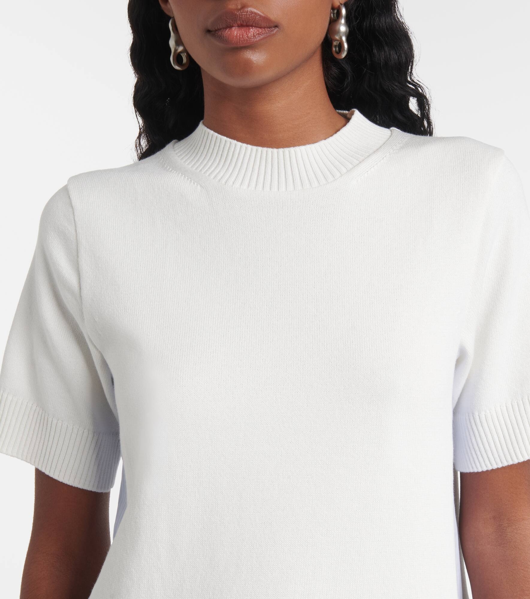 Striped cotton-blend poplin midi dress - 4