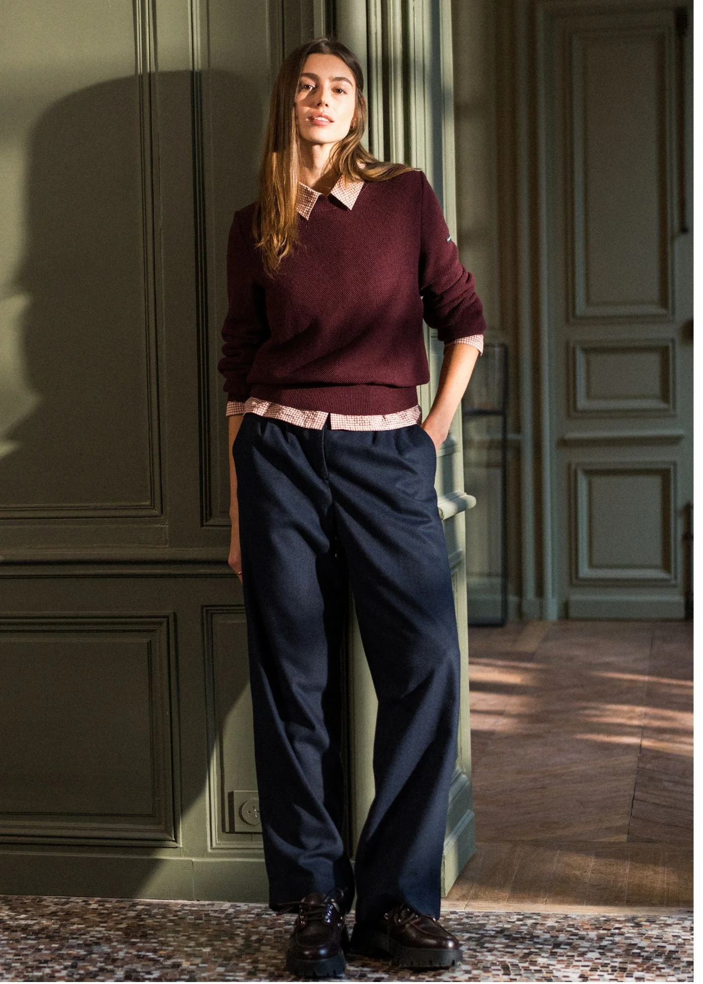 BIANCA HIVER Pleated Wool Flannel Pants - 1