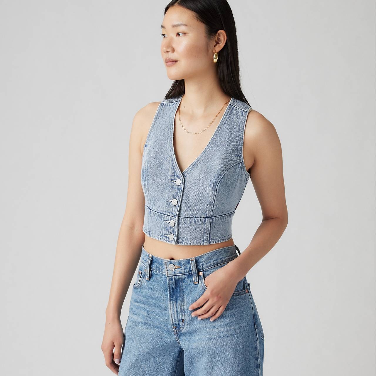 MONA DENIM CORSET TOP - 2