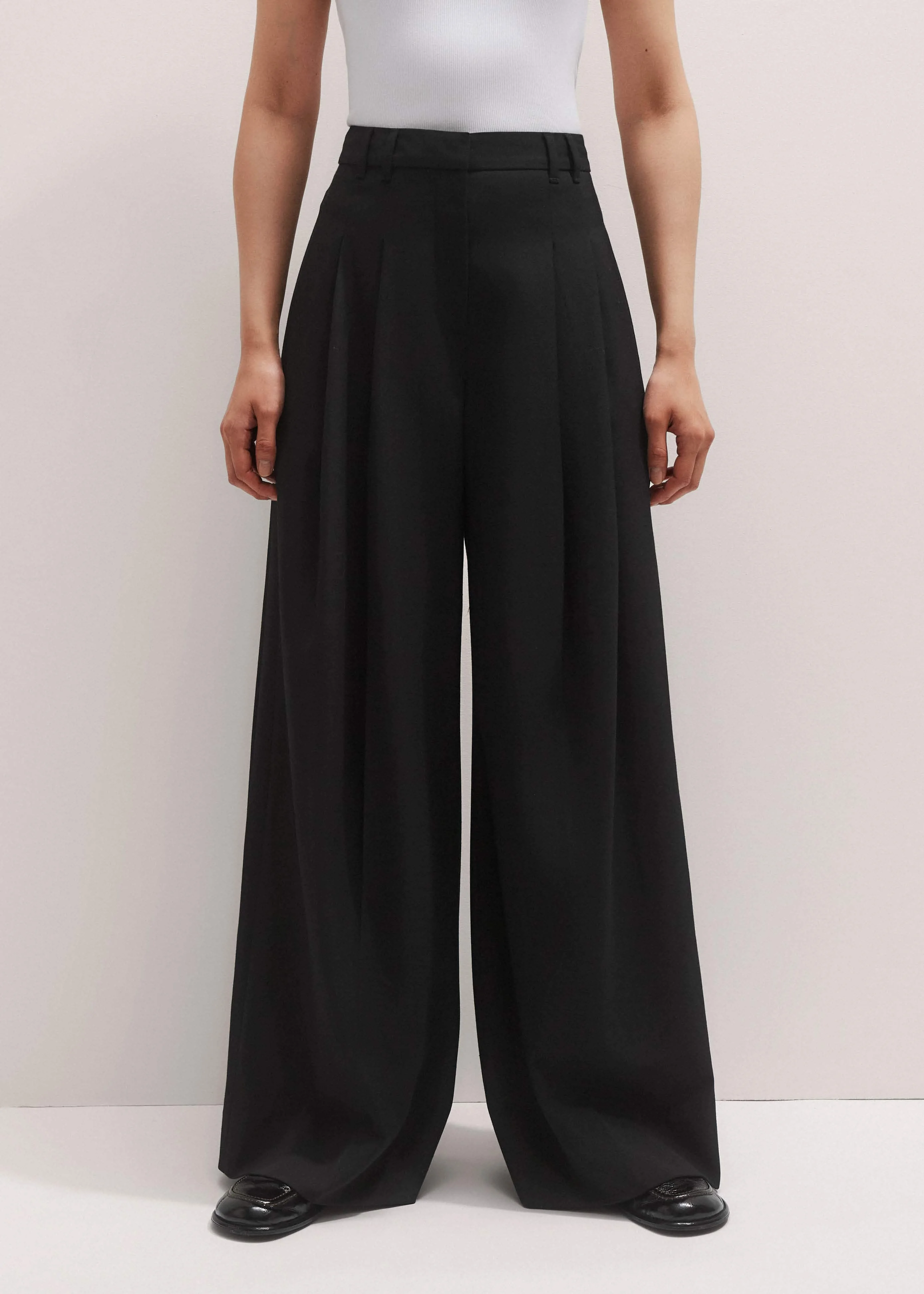 Wide-Leg Pleat Pant - 1