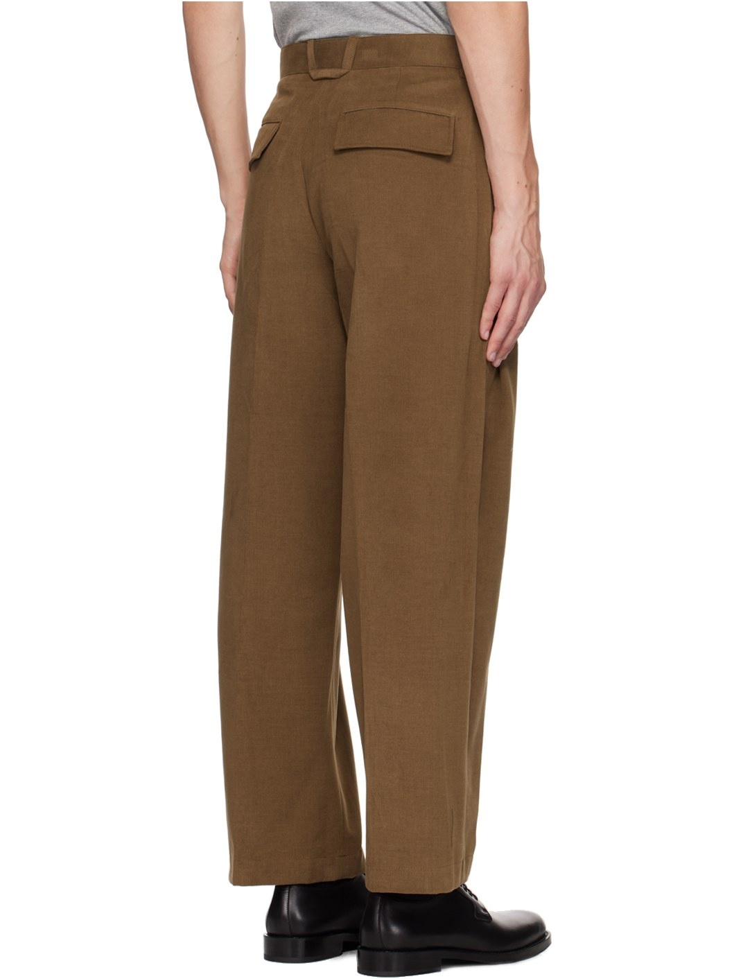 Brown Pleated Trousers - 3