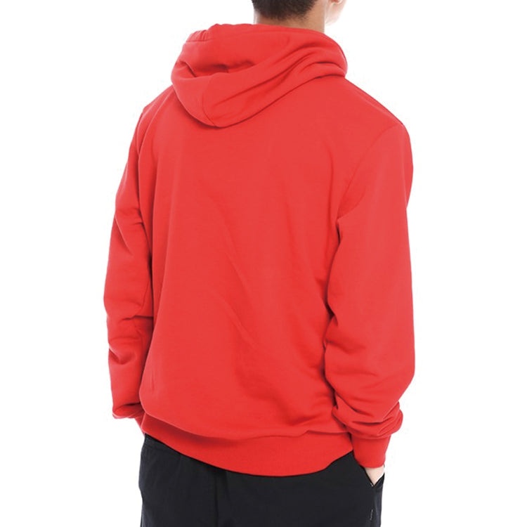 Converse Finger Letter Print Hooded Drawstring Sweatshirt Red 10019083-A02 - 4