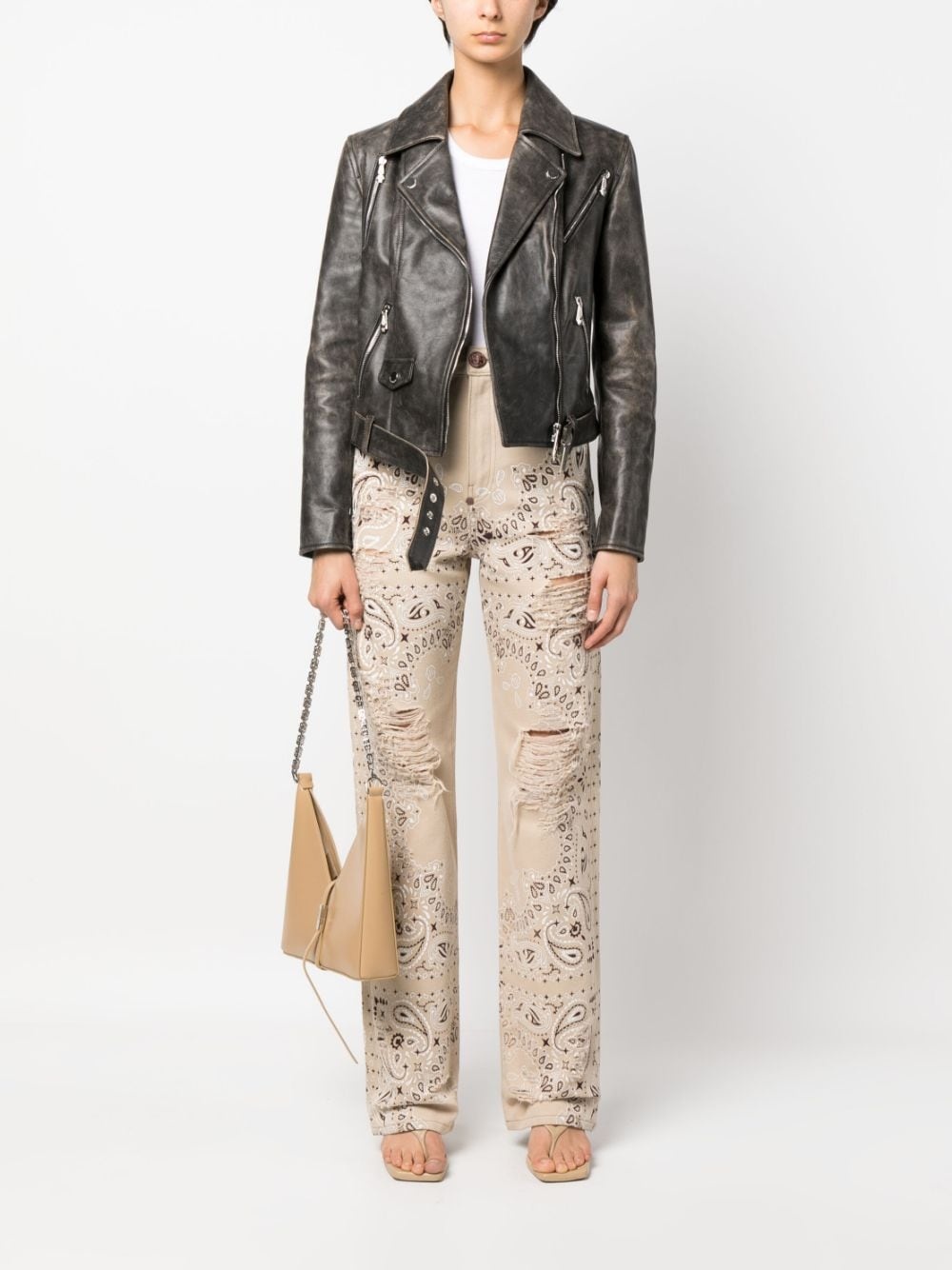 leather biker jacket - 2