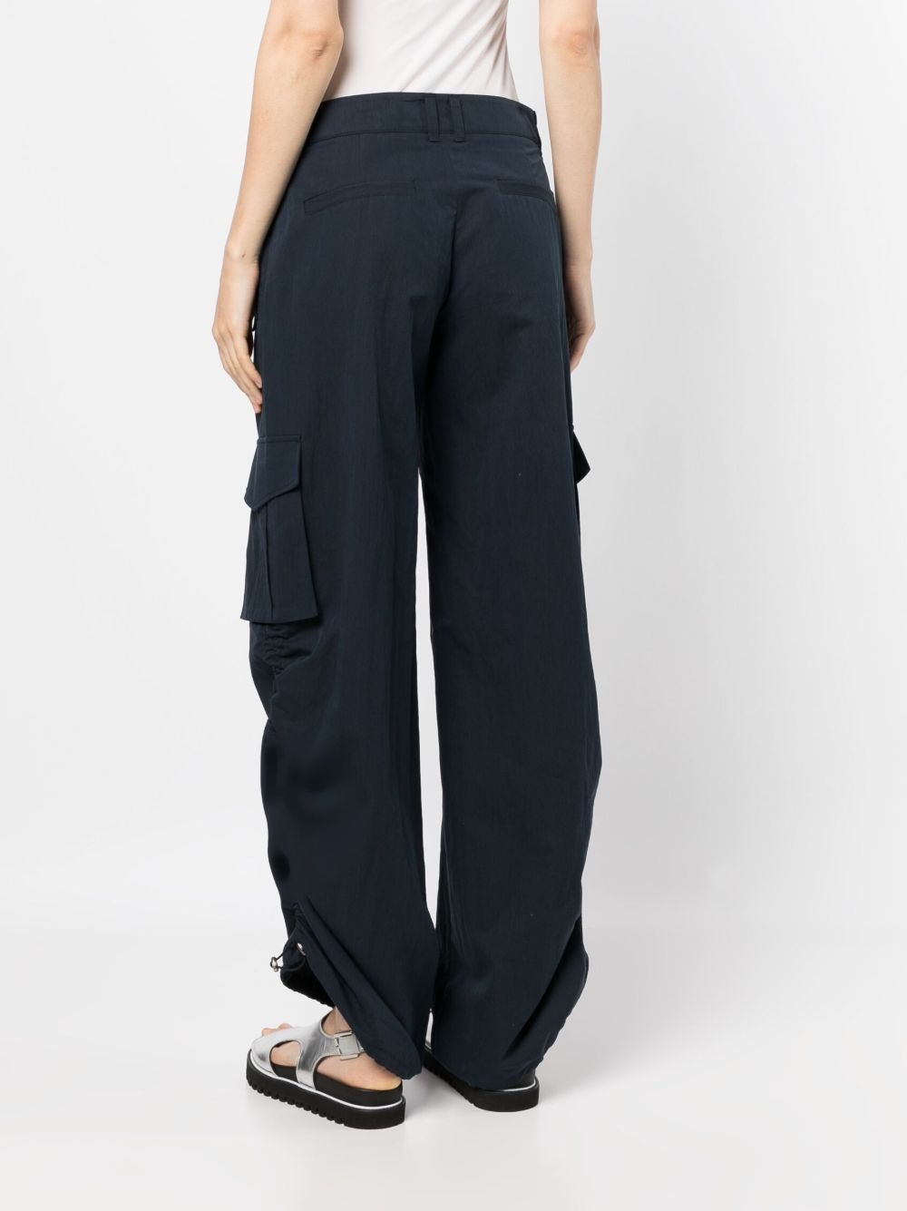 drawstring wide-leg trousers - 4