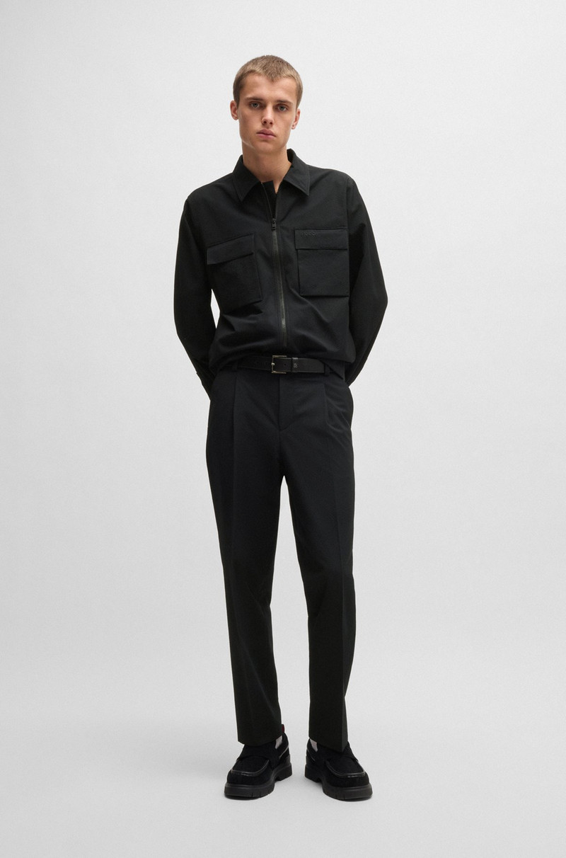 HUGO SLIM-FIT TROUSERS IN SEERSUCKER outlook