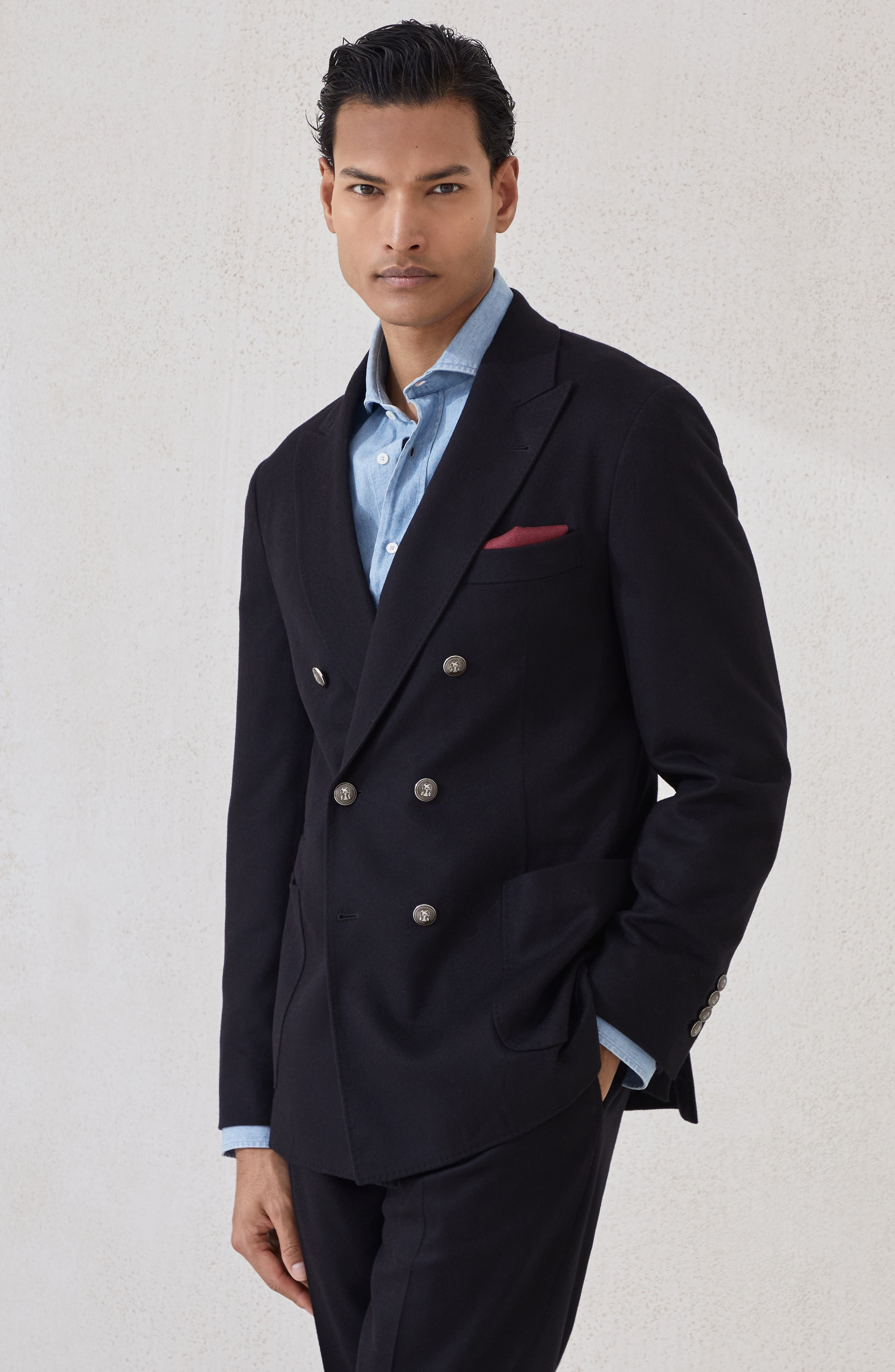 Brunello Cucinelli Blazer with metal buttons in Black at Nordstrom - 2