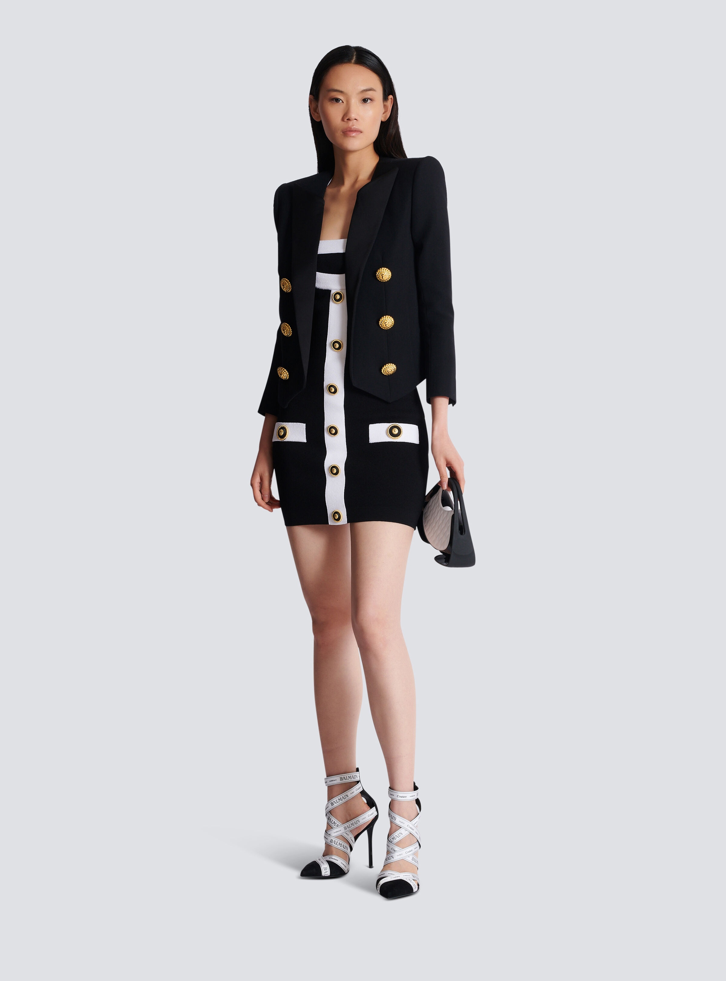 Two-tone halterneck knit dress - 2