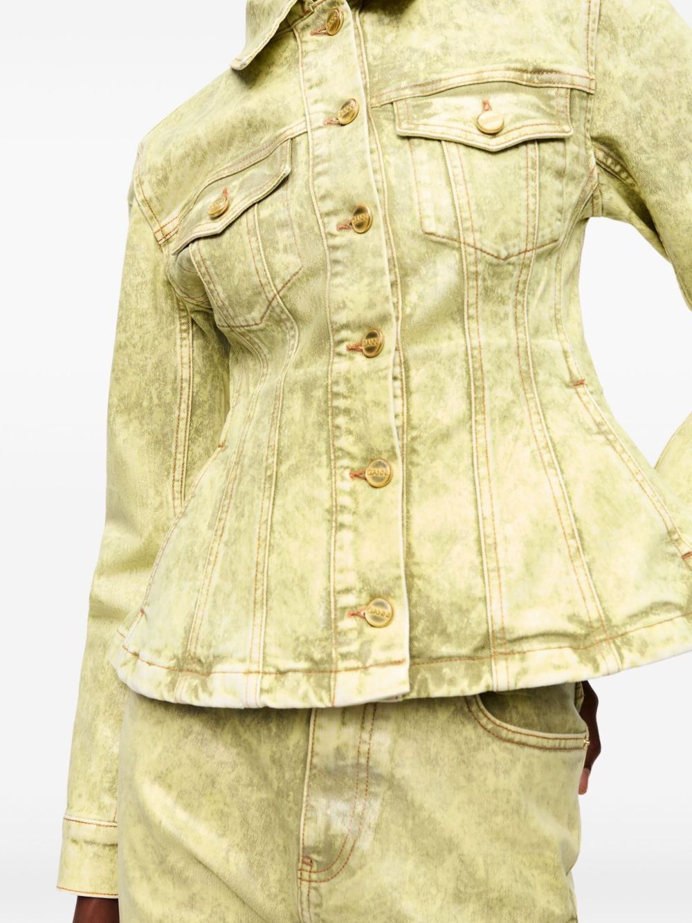 acid-wash denim jacket - 6
