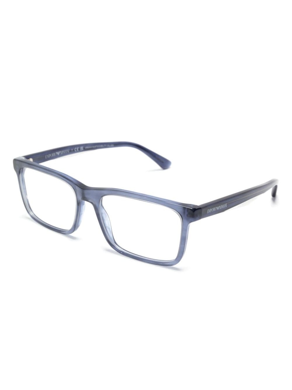 logo-print rectangle-frame glasses - 2