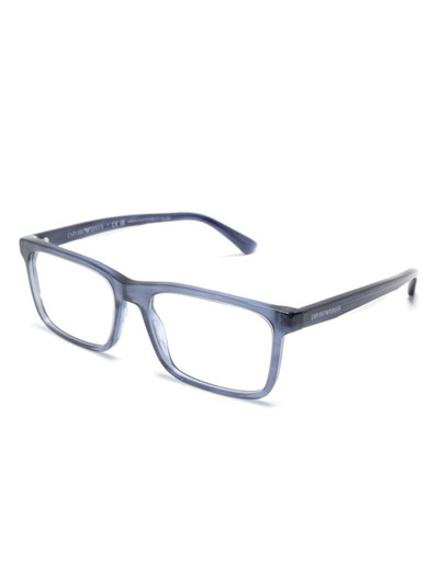 EMPORIO ARMANI logo-print rectangle-frame glasses outlook