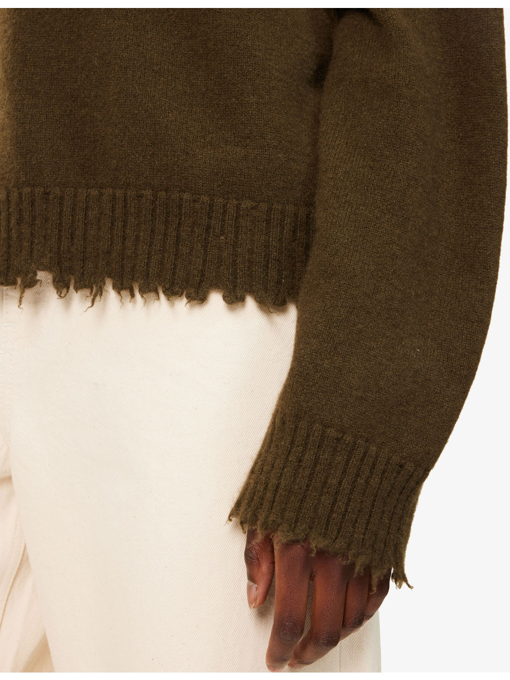 Distressed High-Neck Cashmere Jumper - 5
