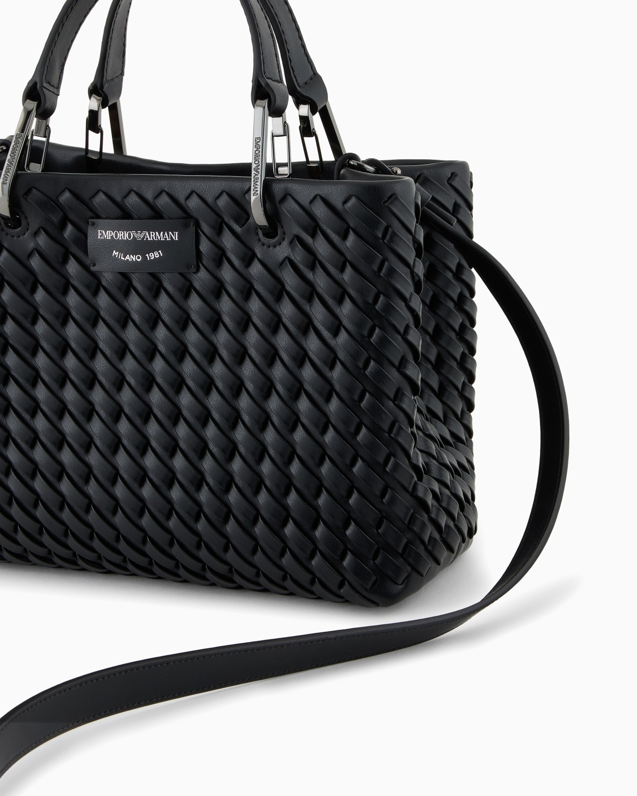 MYEA SMALL SHOPPER BAG IN INTERWOVEN LEATHER - 5