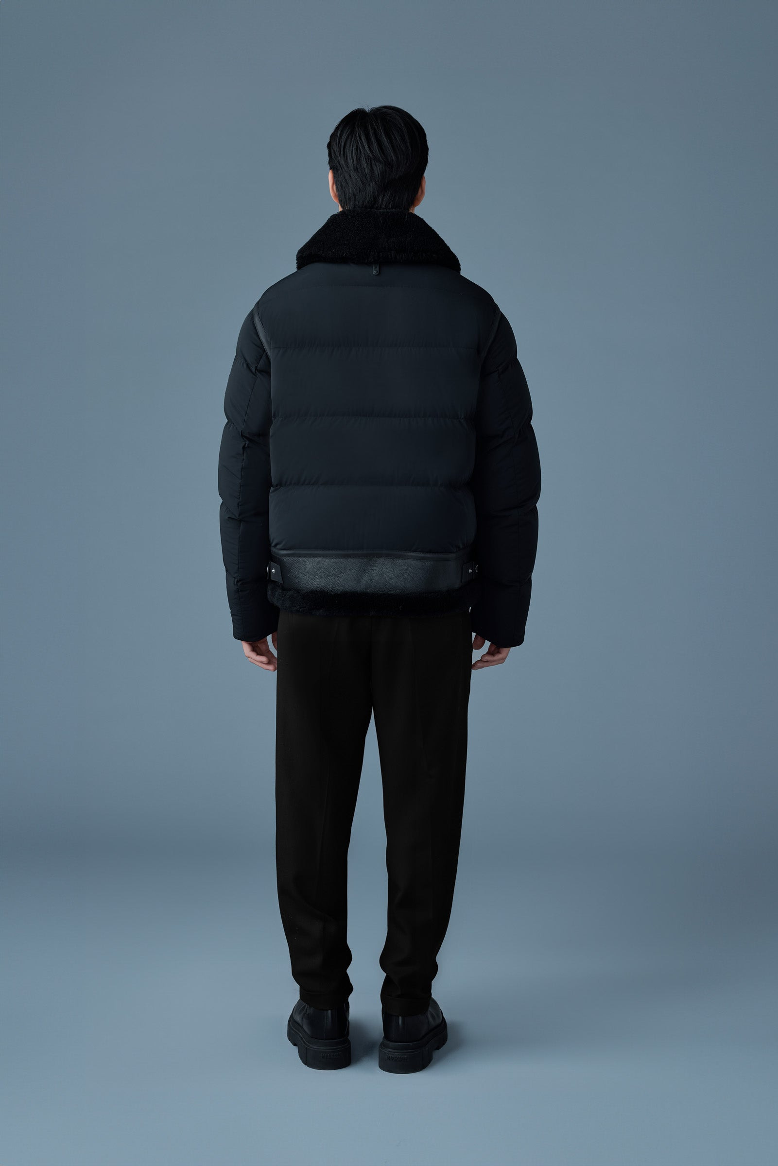 ROBERT Mixed-media shearling down jacket - 4
