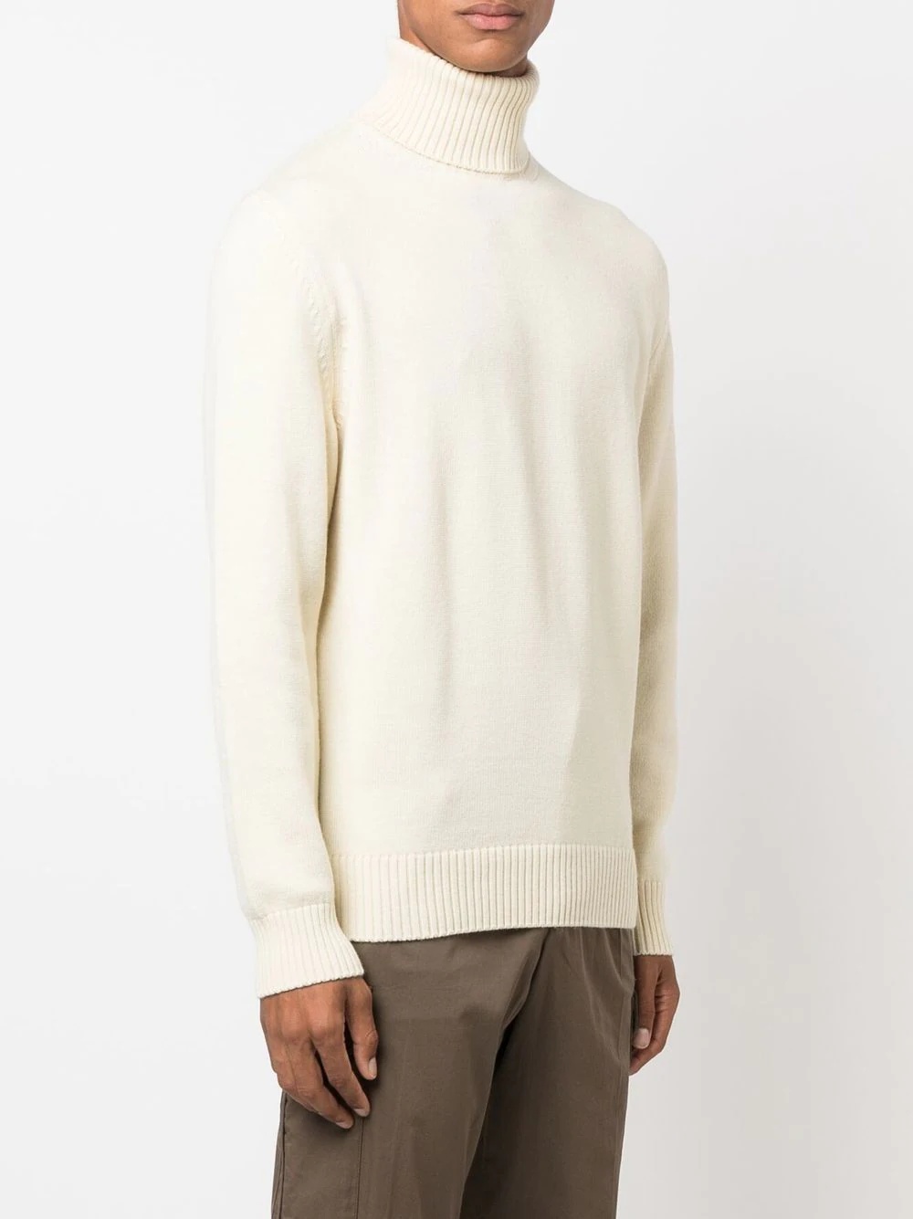 logo-patch roll neck jumper - 3