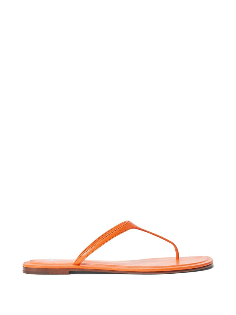 debossed leather thong sandals 1